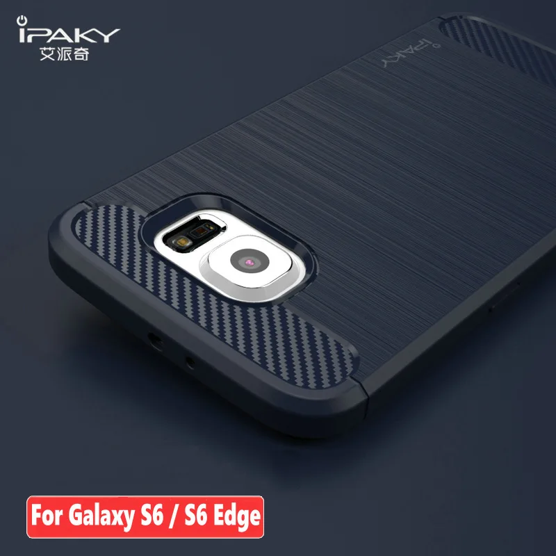 Оригинальный Чехол iPaky для samsung Galaxy S6 Edge углеродное волокно текстура матовый