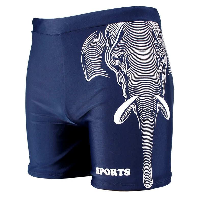 Мужские плавки с принтом слона одежда для плавания шорты купальный костюм черный