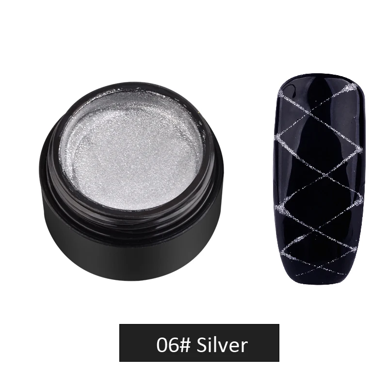 Silver 1 шт. Гель-лак для ногтей с проволокой для рисования ногтей Гель-лак для ногтей Блестящий лак для Шелкового лака инструменты для маникюра и дизайна ногтей - Цвет: Silver