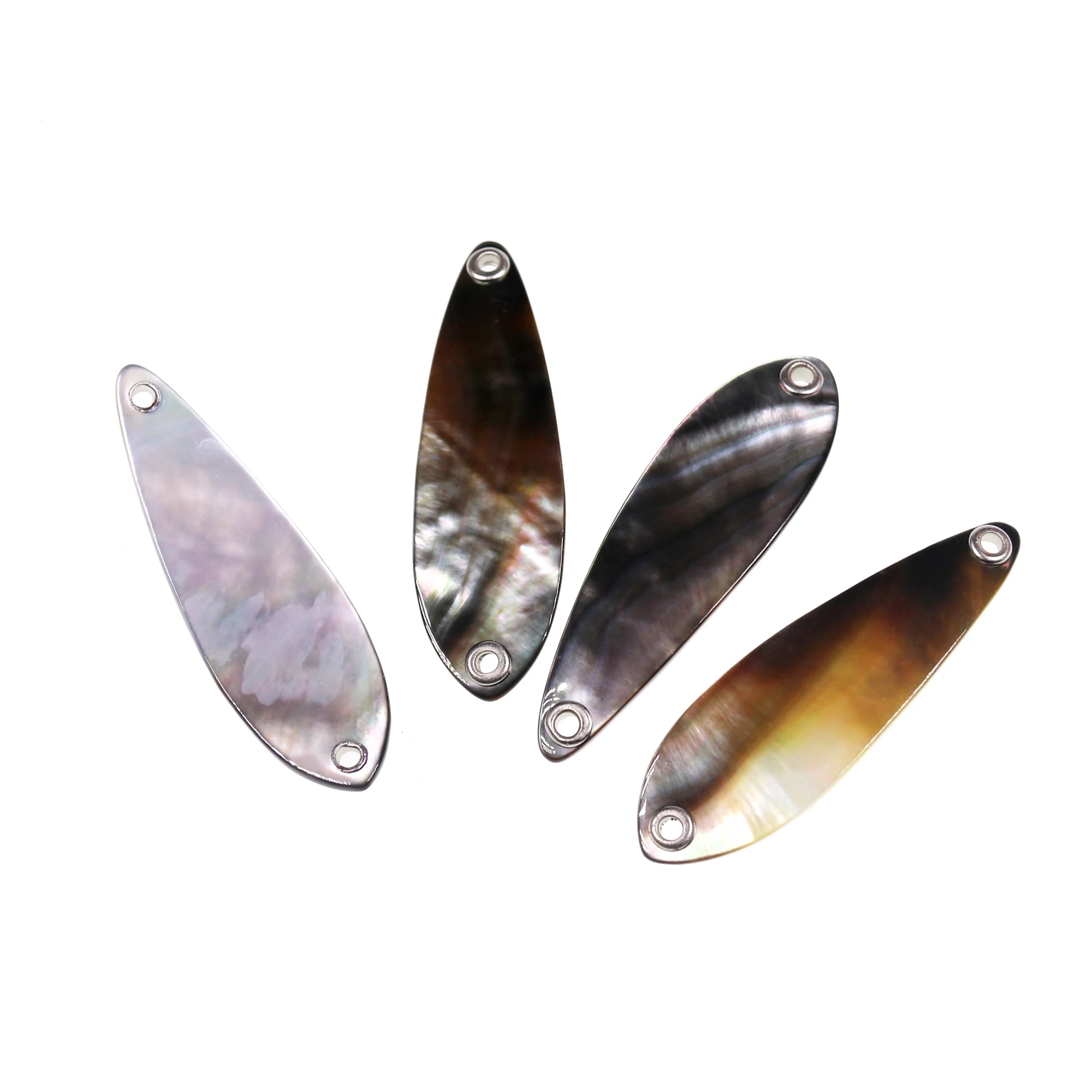 

Wifreo 1PC Natural Color Abalone Shell Spoon for Fishing Lure Shell Lures Strip Genuine Paua Abalone Pearl Shell with Hole