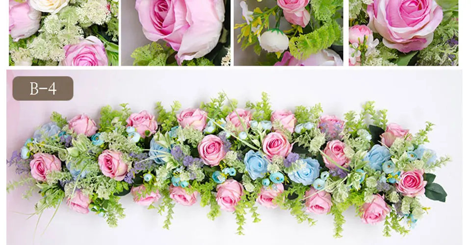 100 см Искусственный Розовый ряд цветов DIY свадебное дорожное украшение арки искусственный цветок реквизит для студийной фотосъемки декоративные цветы
