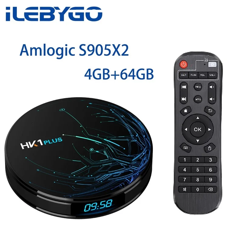 Умная ТВ приставка HK1 PLUS 4 Гб + 64 ГБ Android 8 1 четырехъядерный процессор Amlogic S905X2 Wi Fi