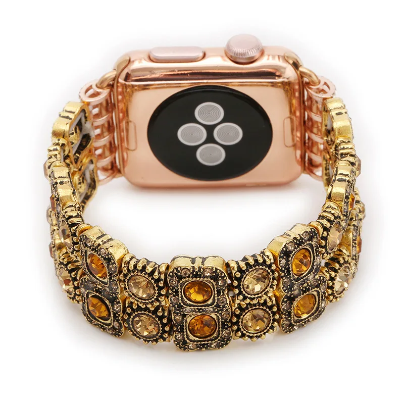Умный браслет для мужчин и женщин для Cartier iphone, Apple Watch, винтажный ремешок с драгоценными камнями, iwatch, драгоценный камень, синий, 38 мм, 42 мм, порошковый ремешок, серия 1, 2, 3
