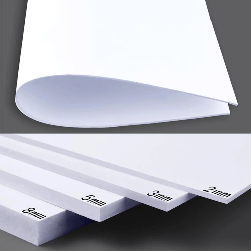 

PVC Foam Board Plastic Flat Sheet Board PVC Expansion Sheet White Color Foam Sheet DIY Material Building Model Customized Size