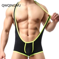 stretch shaper tight unitard leotard sexy mens underwear bodysuit boxers jumpsuits wrestling singlets gay jockstrap shaper