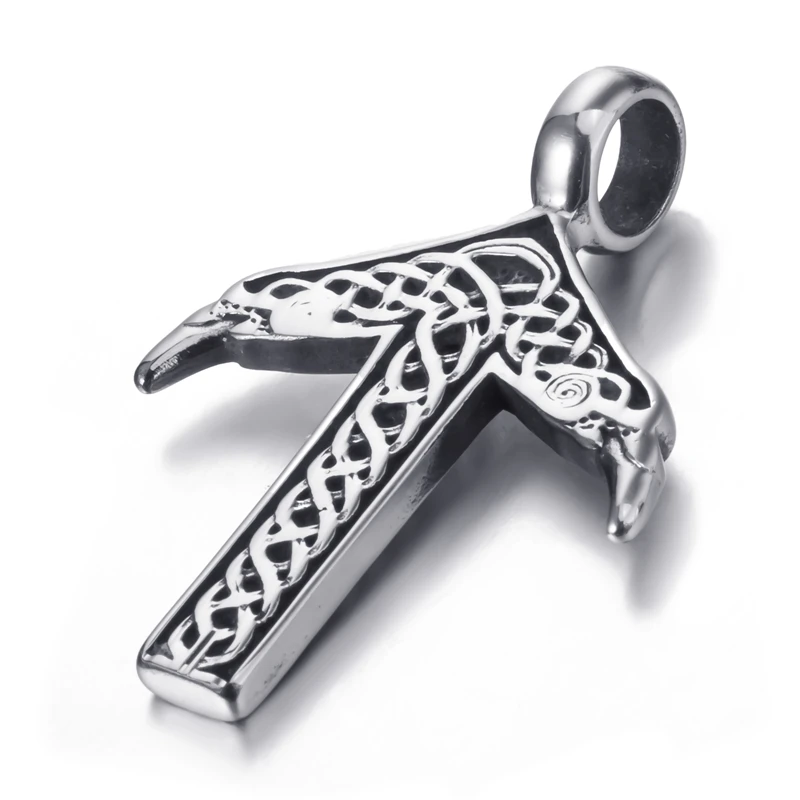 Elfasio Mens Stainless Steel Chain Viking text Silver Pendant with 45-90cm Necklace Jewelry | Украшения и аксессуары