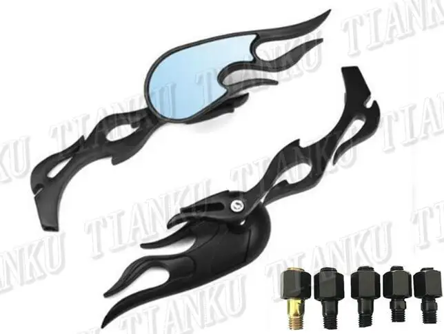 Универсальные зеркала в виде пламени для Honda Shadow Spirit Sabre Aero ACE Steed VLX 400 600 1100 DLX VTX1300