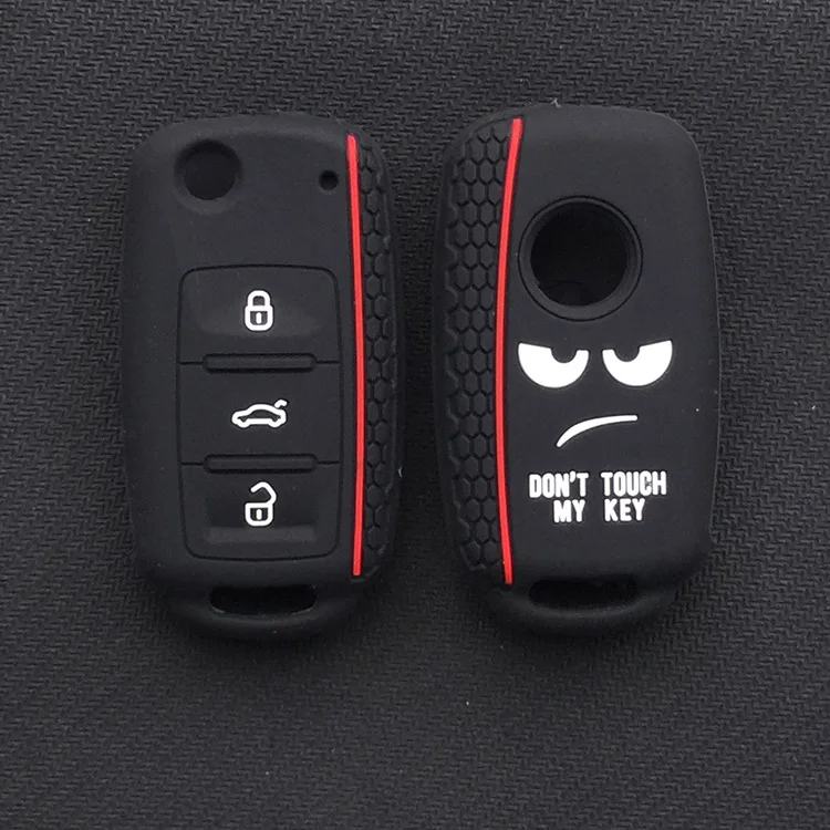 Силиконовый чехол Dont Touch My Key для ключей с сигнализацией для VW Caddy Polo Tiguan Bora, автомобильные аксессуары, дистанционный колпачок
