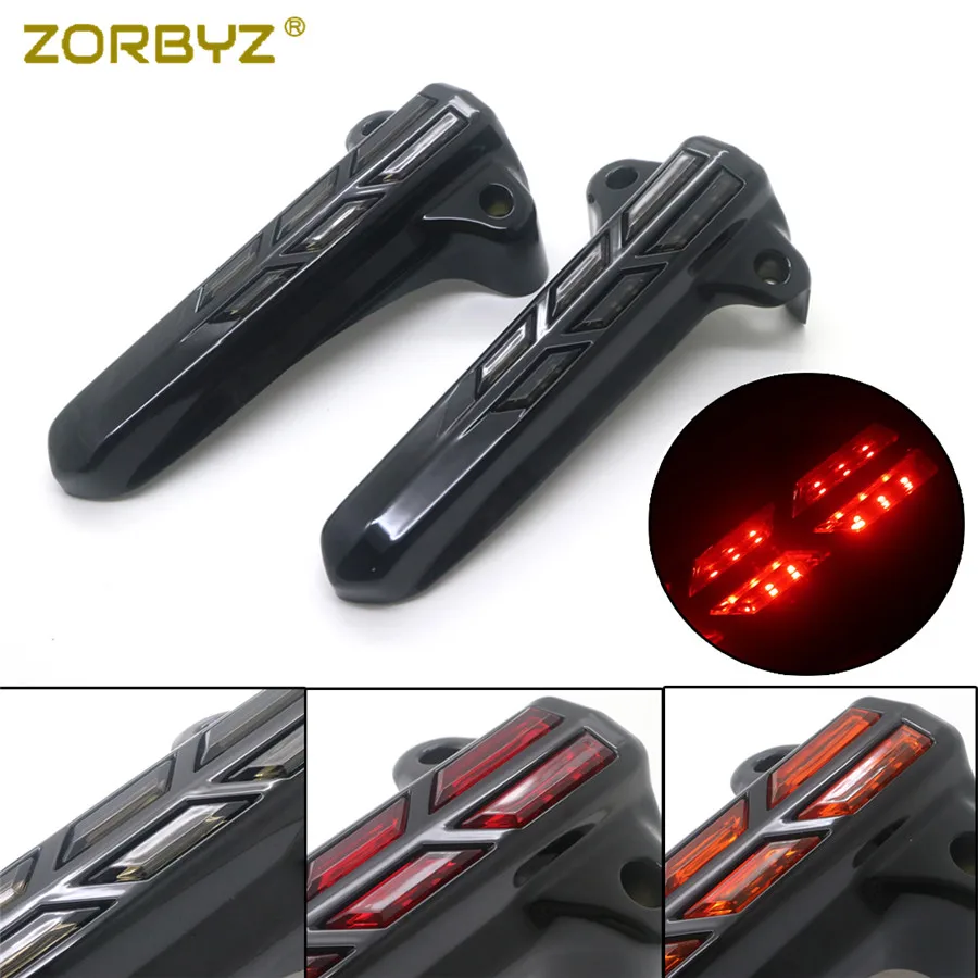ZORBYZ 1 пара черный светодиодный свет передняя вилка Нижняя нога Чехлы Чехол для