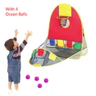 Палатка Складная для стрельбы, игровой домик для спорта, баскетбола, с 4 океанскими мячиками, Портативная Игрушка для игр в помещении и на улице, для детей