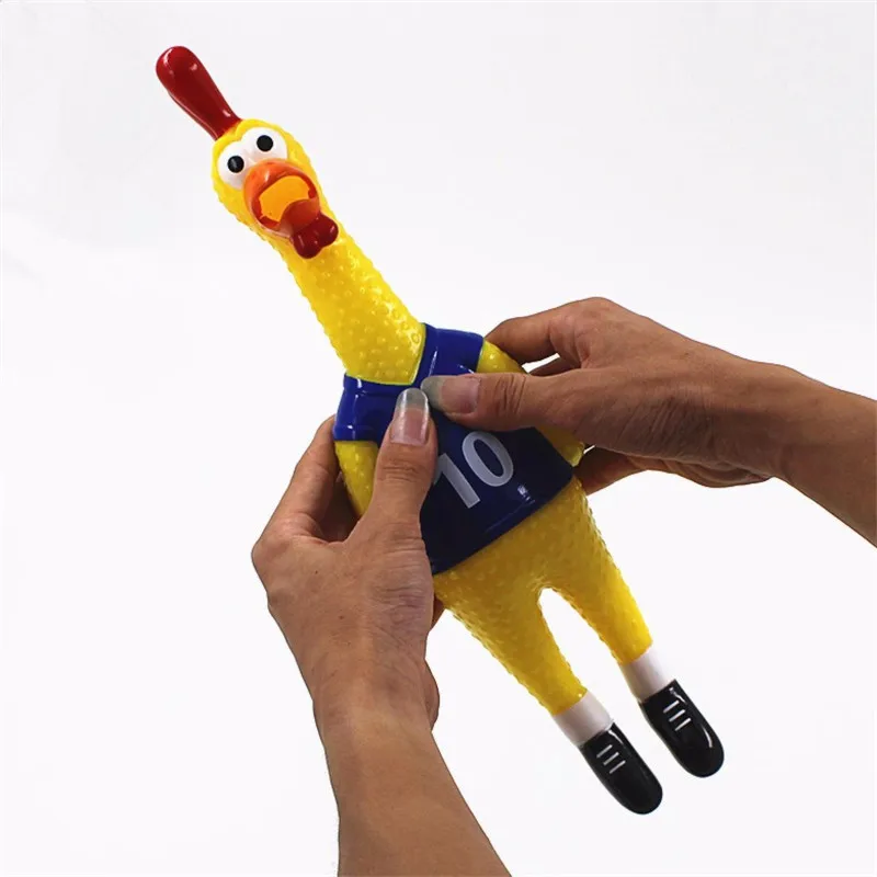 Забавная резиновая кричащая курица игрушка со звуком для питомцев продукция