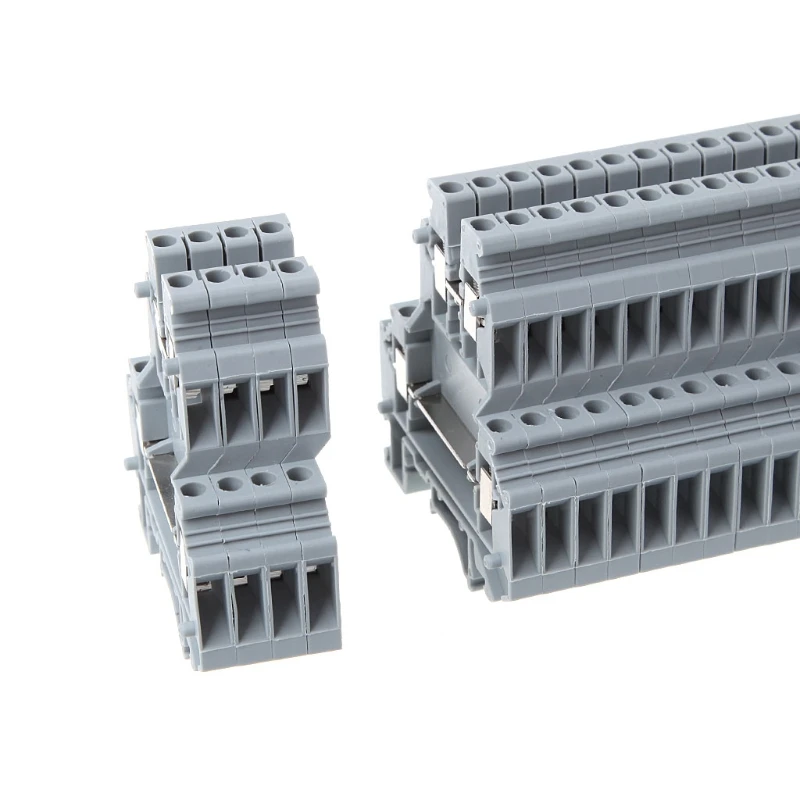 50Pcs/Set UKK3 DIN Rail Double Level Dual Row Terminal Block 500V 25A 28-12AWG Gray New 2019 | Обустройство дома