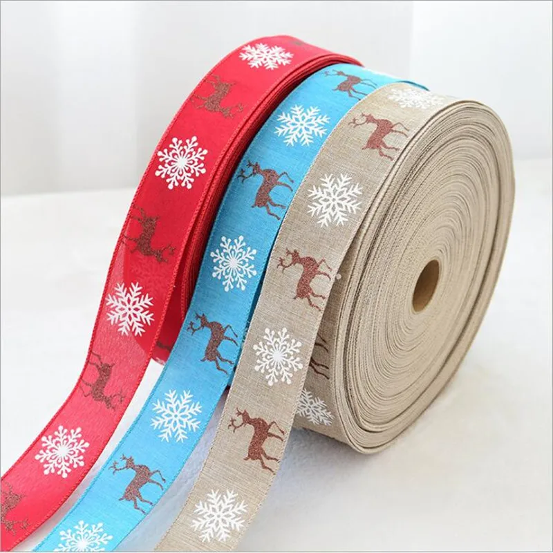 2 м/роль мульти дизайн ручной работы из хлопка с принтом в виде снеговика лента