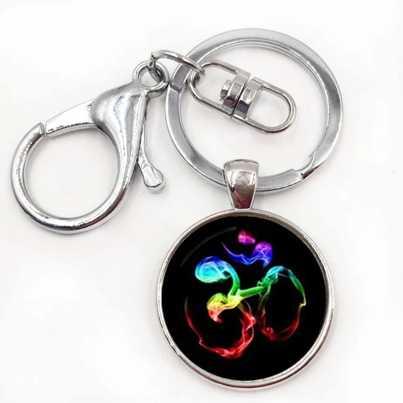 Ом АУМ Намасте символ йоги брелок очаровательный яркие красочные автомобильный