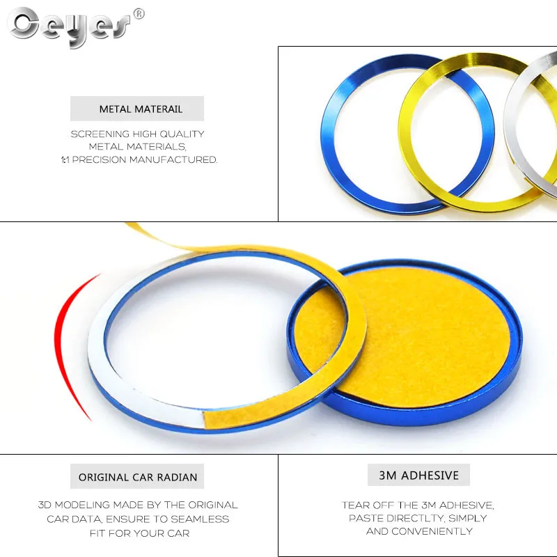 Ceyes Car Styling Interior Accessories Stickers Ignition Engine Start Stop Ring Case For Volkswagen CC VW Auto Button Covers - Наклейки для интерьера автомобиля Ceyes Car Styling с кейсом для кольца зажигания и старта двигателя для Volkswagen CC VW Auto. 