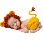 Мягкая вязаная шапочка для новорожденного ручной работы, реквизит для малыша, набор для фотосъемки, Трикотажный костюм для детей 0-12 месяцев, KF085