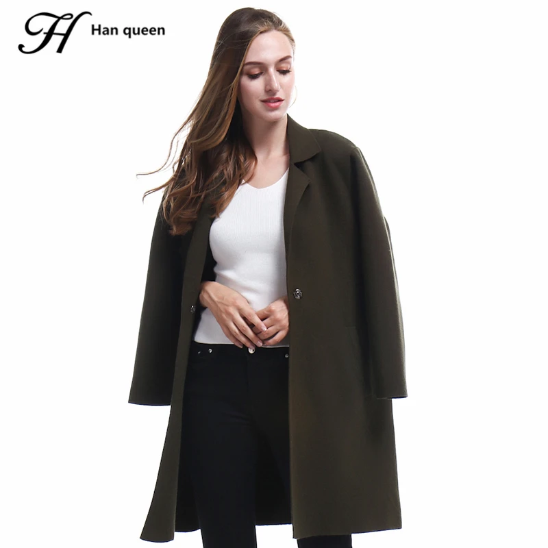 Женский кардиган с длинным рукавом H Han теплый свободный офисный v образным