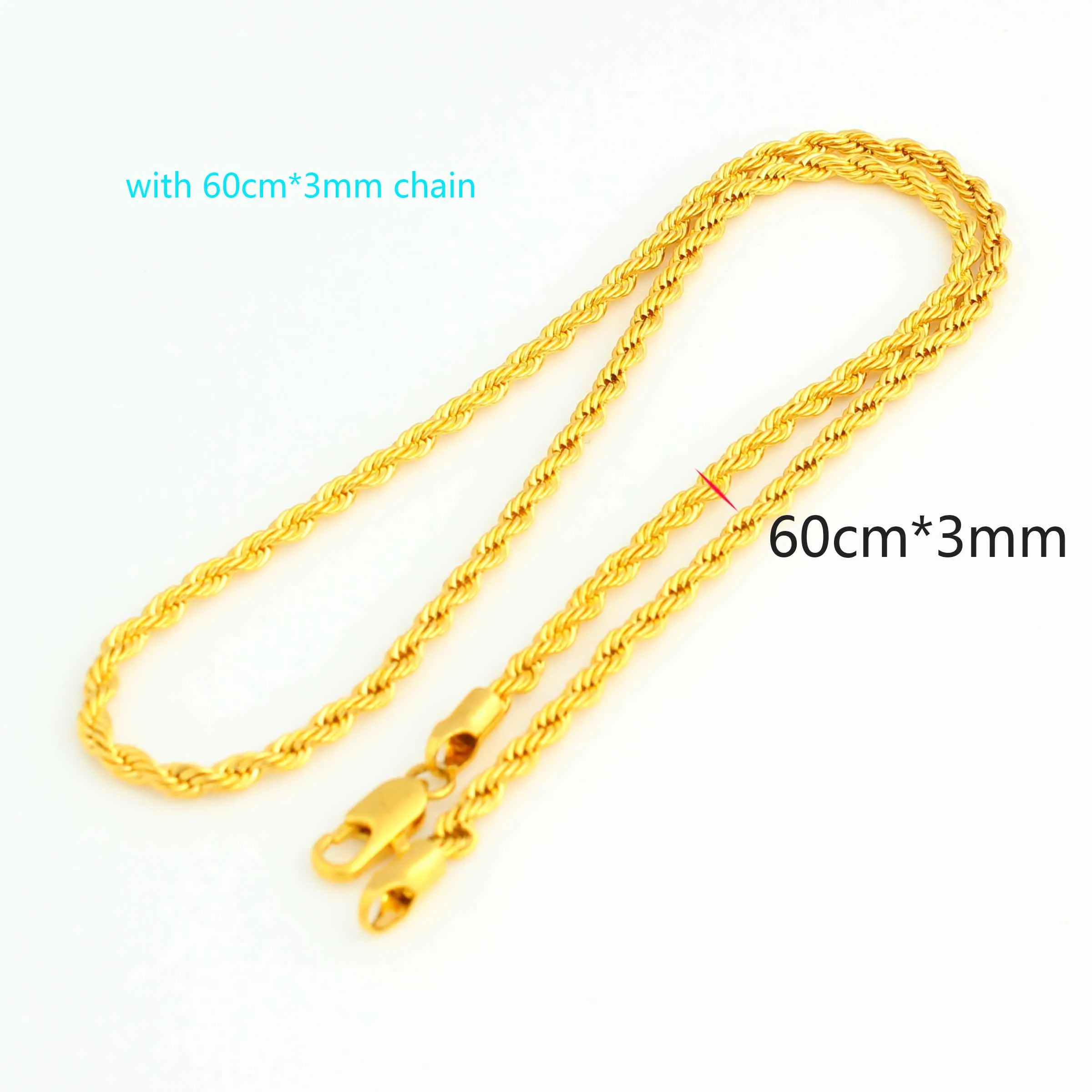 with 60cmX3mm chain Adixyn Африканский большой Размеры золотые украшения Цвет Цепочки и ожерелья/серьги/кулон для Для Женщин Арабские/Африканские свадебные/вечерние подарки N08082 - Окраска металла: with 60cmX3mm chain