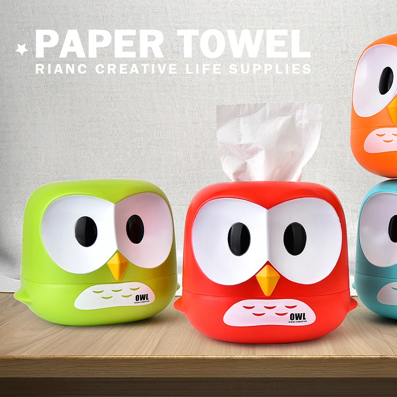 Мультяшная коробка для салфеток в форме совы держатель туалетной бумаги