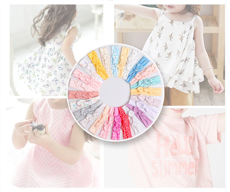 3 шт./лот новая повязка на голову для девочек хлопковая с бантом Детские