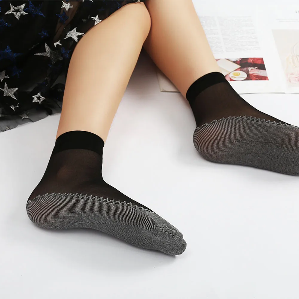 Женские ультра тонкие эластичные шелковые короткие сексуальные запасы Лодыжка