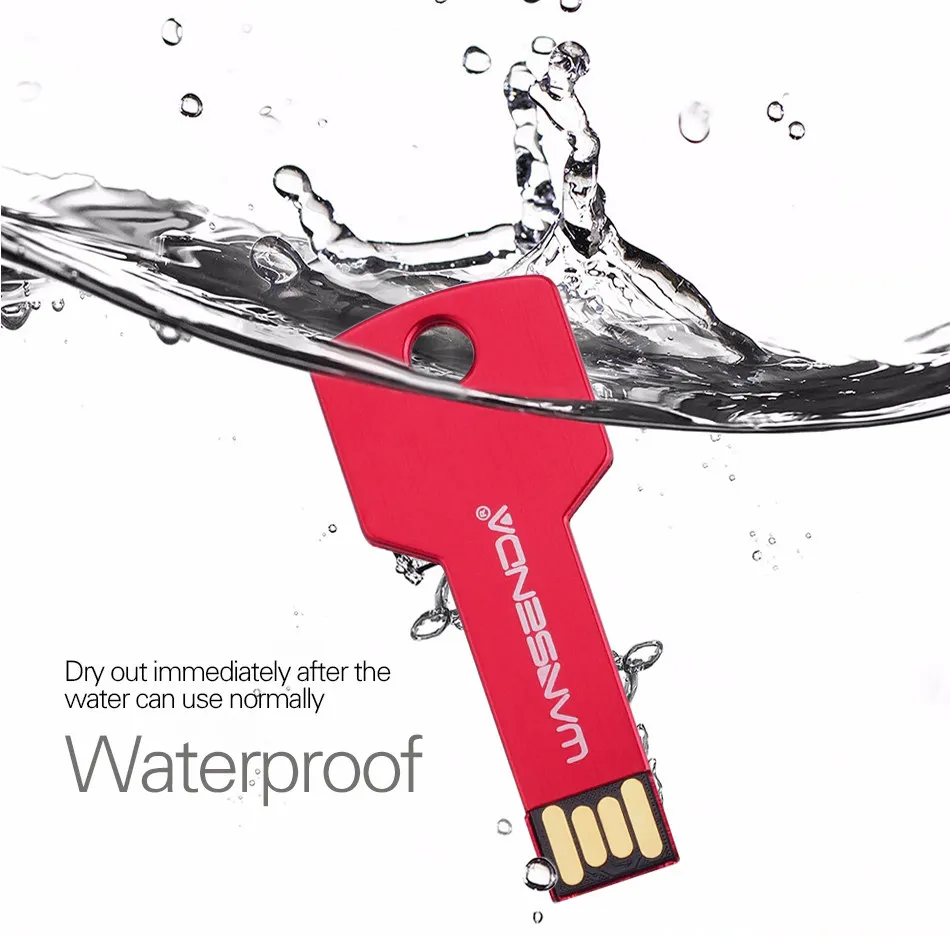 WANSENDA Водонепроницаемый 16 ГБ Ключ форма USB флеш накопитель 2 0 4 Гб ручка 32 флешка