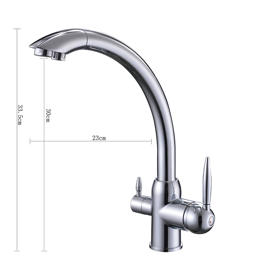 Кухонный Смеситель OKAROS кран с фильтром латунь хром никель золото черный хаки два