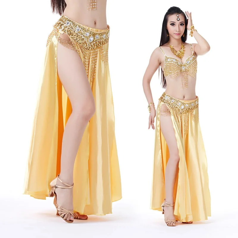 Bellyqueen юбка для танца живота танцев индийский комплект одежды аксессуары двойное