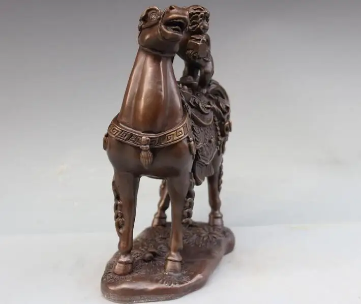 Китайская народная Статуэтка фэн-шуй 11 дюймов бронзовая статуэтка богатства из