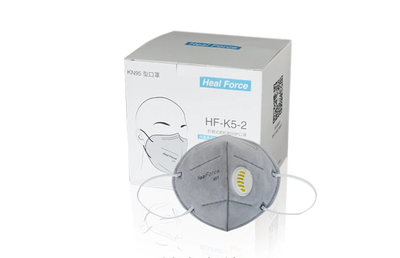 Healforce 20pcs N95 взрослый вертикальный складной нетканый с клапаном Пылезащитная маска PM 2,5 респиратор Рот маска с клапаном Марля Haza маска