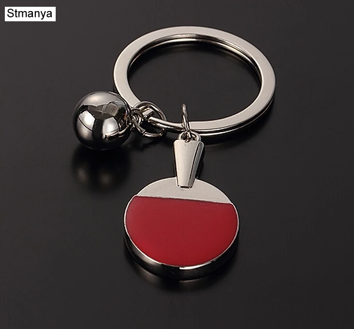 

2pcs/lot Hot Sale Sports metal Keychain Car Key Chain Key Ring Pingpong Bag Pendant Keyring For Men Women Gift wholesale #18135