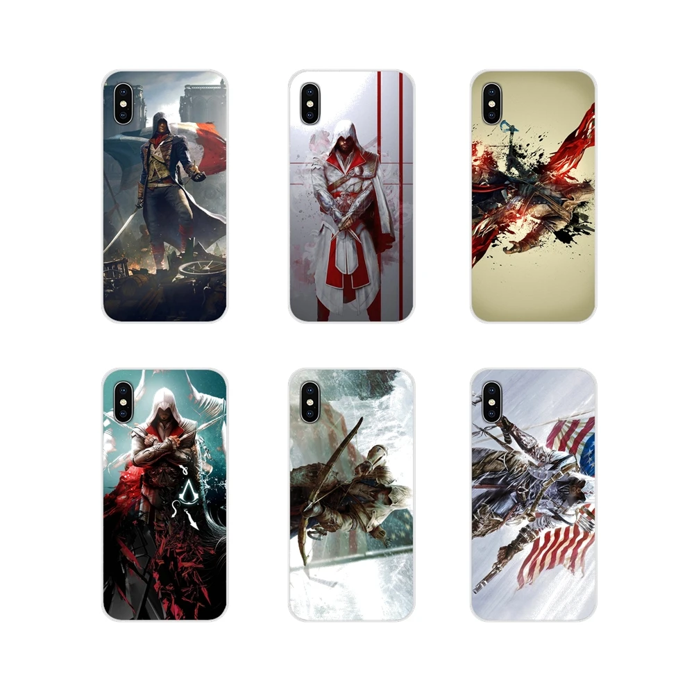 Для Apple iPhone X XR XS MAX 4 4S 5 5S 5C SE 6 6S 7 8 Plus ipod touch assasins creed классный винтажный прозрачный