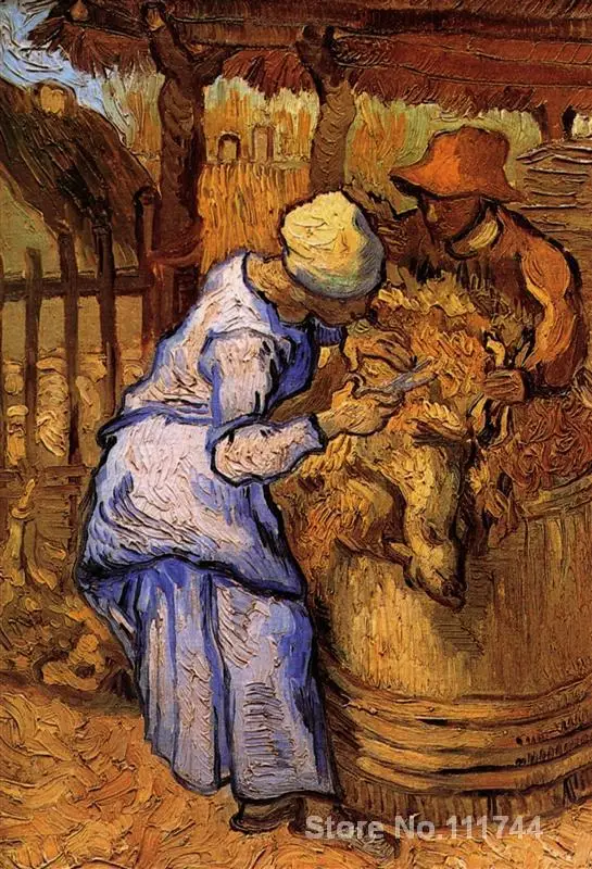 

Buy art canvas online Sheep Shearers The after Millet Vincent Van Gogh reproduction paintings Hand painted High quality