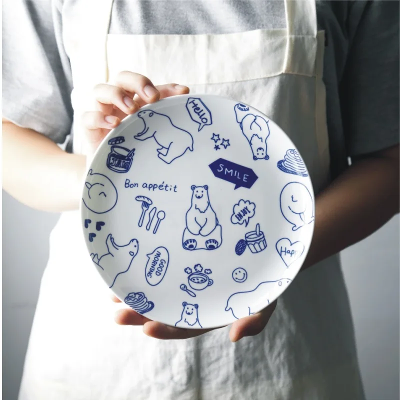 1 шт. керамическая обеденная тарелка 8 дюймов|dessert plates|ceramic dinner platesdinner plates |