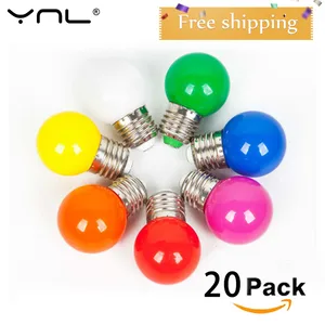 Светодиодная лампа, 20 шт., цветная, E27, G45, 220 В, SMD 2835