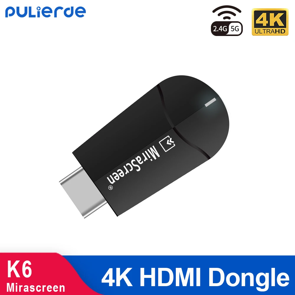 PULIERDE K6 4 K ТВ рукоять 1080 P HD Беспроводной HDMI Dongle 2 GHz/5 ГГц Wi Fi Дисплей Miracast