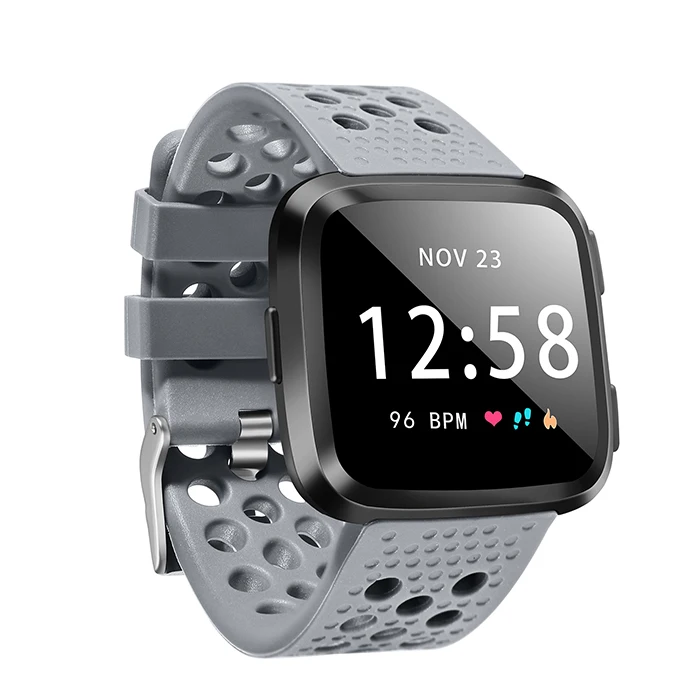Gray Для Fitbit Versa Lite силиконовый браслет мягкий браслет для умных часов ремешок для Fitbit Versa спортивные наручные браслеты для Versa браслет - Color: Gray