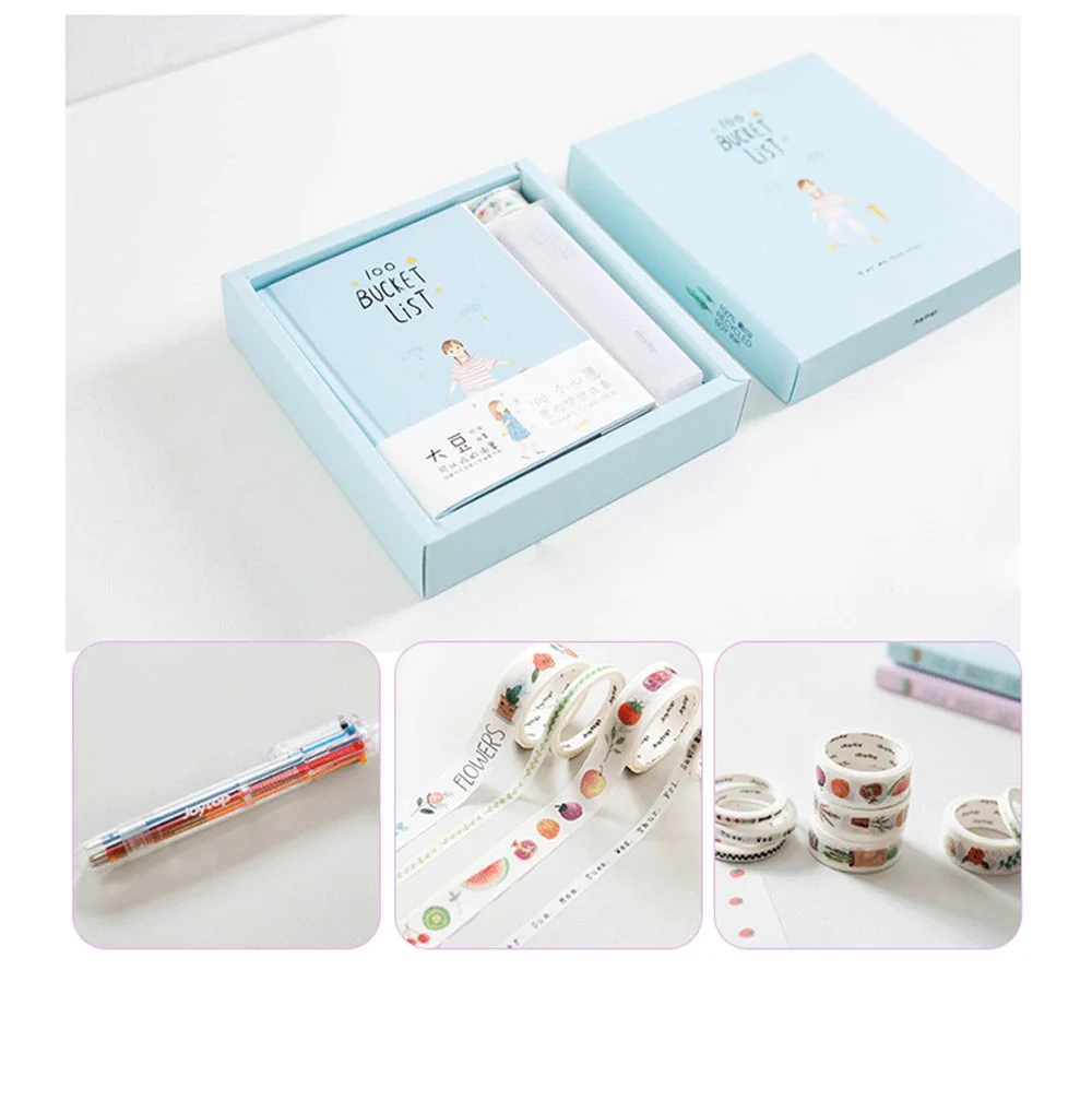 A5 Kawaii notebook Set планировщик, органайзер, личный дневник Dokibook, милый подарок, мультяшный блокнот для путешествий, блокнот, канцелярские принадлежности