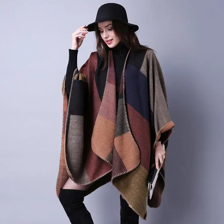 Autumn knitted sweater Women cashmere women Spring Poncho Capes Shawl Swing Cloak Cardigans Sweater Coat Winter |