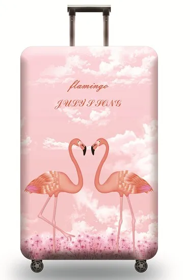 flamingo 13 JULY'S SONG Фламинго эластичный багаж Защитные чехлы для 18-32 дюймов костюм чехол Толстая пыль розовый чехол дорожная сумка чехол - Цвет: flamingo 13