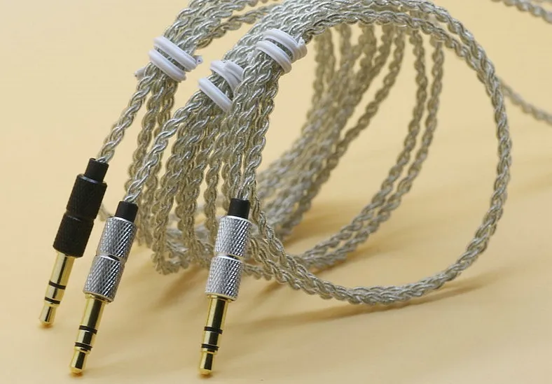 Одиночный Кристалл Медь UE Серебряный провод кабель для наушников сделай