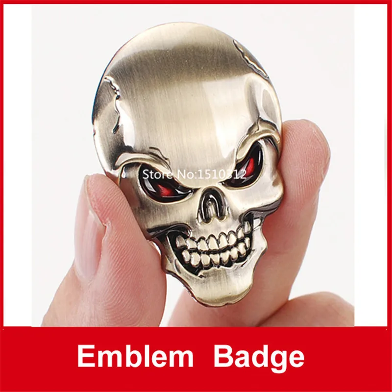 5 шт./лот 3D Череп Цинковый Сплав Металла Автомобиль Мотоцикл Наклейка С Логотипом