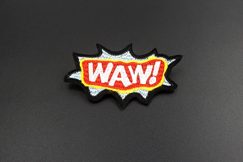Популярные WOW OOPS POW HEY Oh Yeah Переводные железные нашивки для одежды вышитые значки для шитья Аппликация DIY наклейки