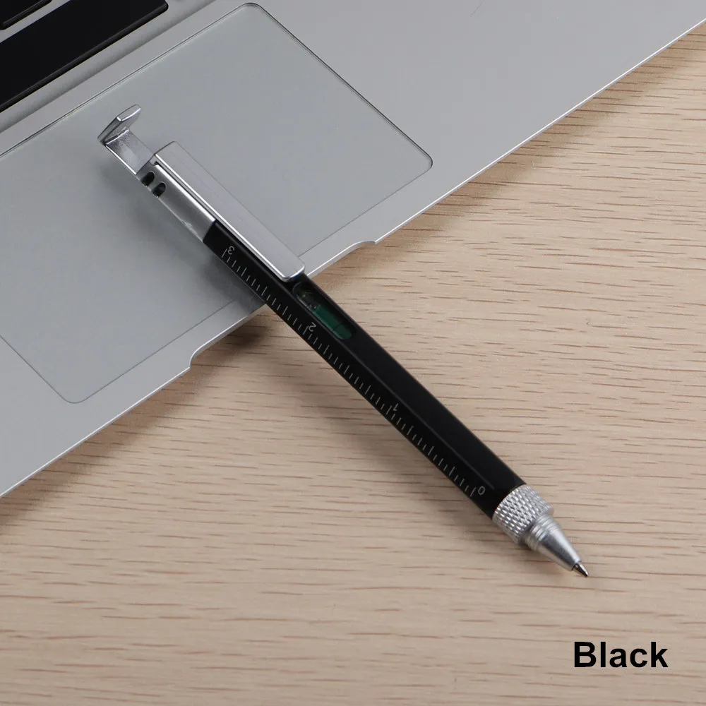 GENKKY Multifunctional Pen Screwdriver Ballpoint Pen Stand Holder Gift Tool School office supplies stationery pens - Цвет: Black