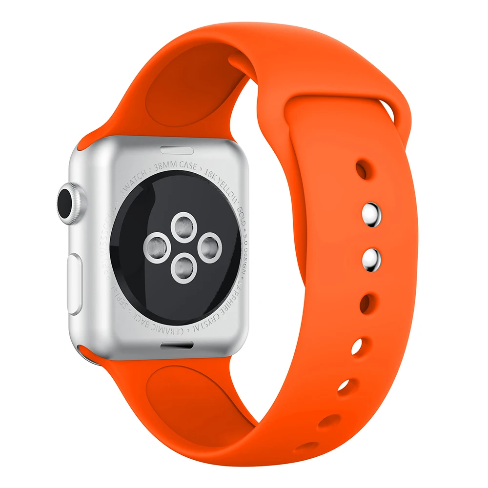 Мягкий силиконовый спортивный ремешок для Apple Watch 4 3 2 1 38 мм 42 мм полосы Классический ремешок для часов умный ремень для Iwatch серии 4 40 мм 44 мм