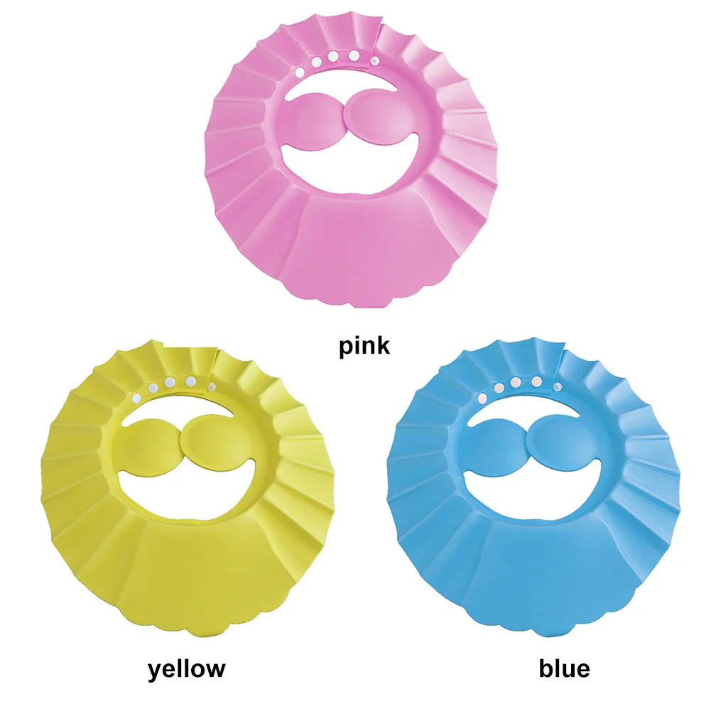 Adjustable Baby Kids Shampoo Bath Bathing Shower Cap Hat Wash Hair Shield Cute Hot Solid Color Accessories | Мать и ребенок