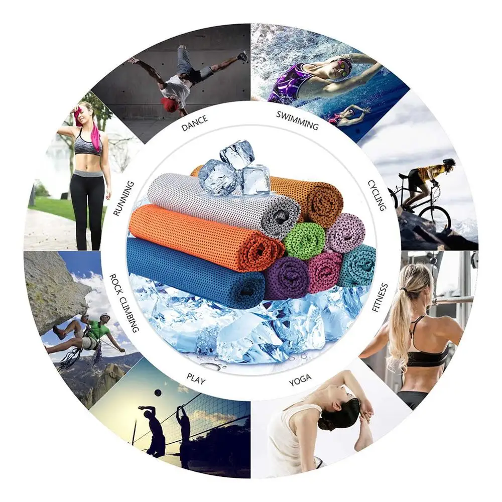 Microfiber Sport Towel Rapid Cooling Ice Face Quick-Dry Beach Towels Summer Enduring Instant Chill for Fitness Yoga | Дом и сад