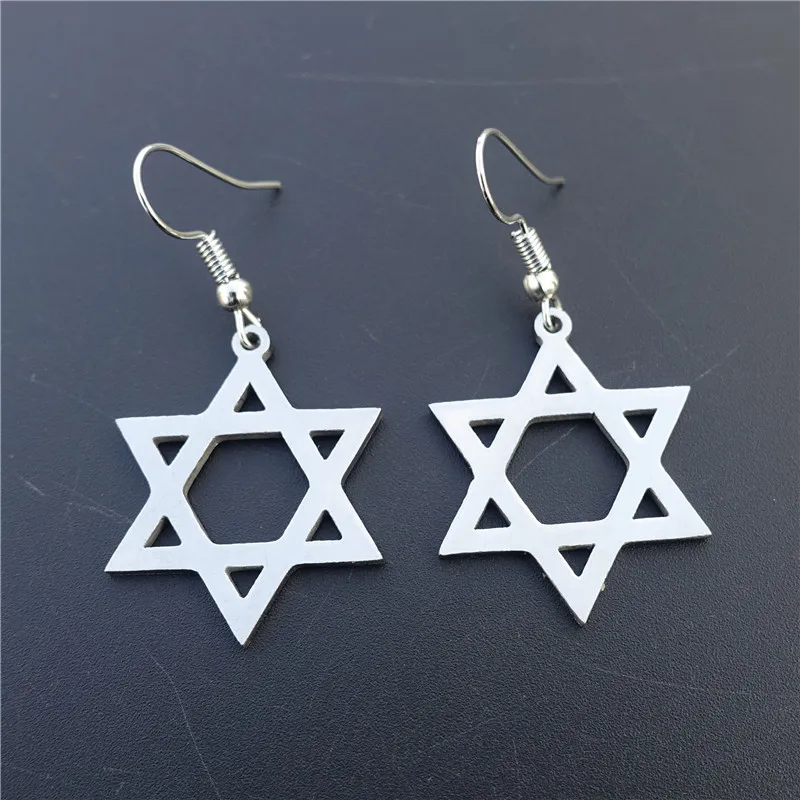 

Stainless Steel Star of David Women Hexagram Earrings