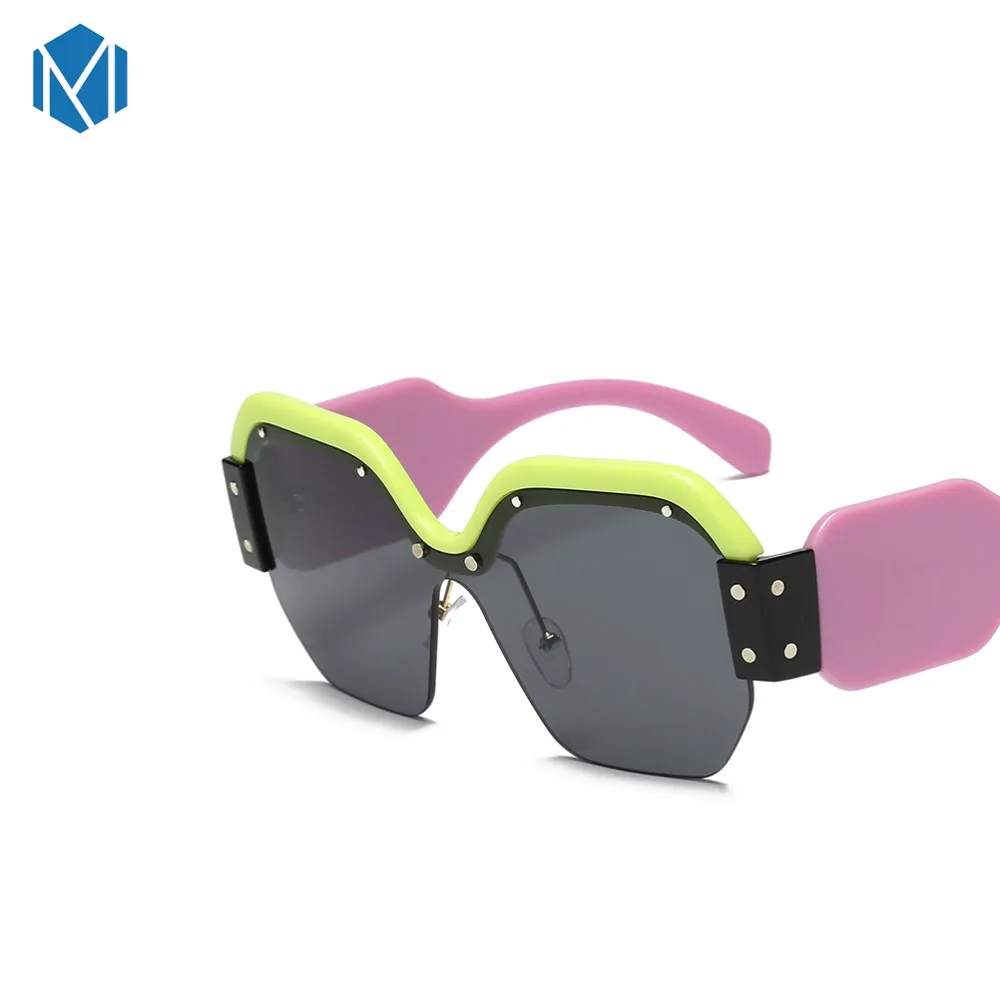 MISM полуоправы большие солнцезащитные очки женские уличные UV400 Lunette De Soleil Femme