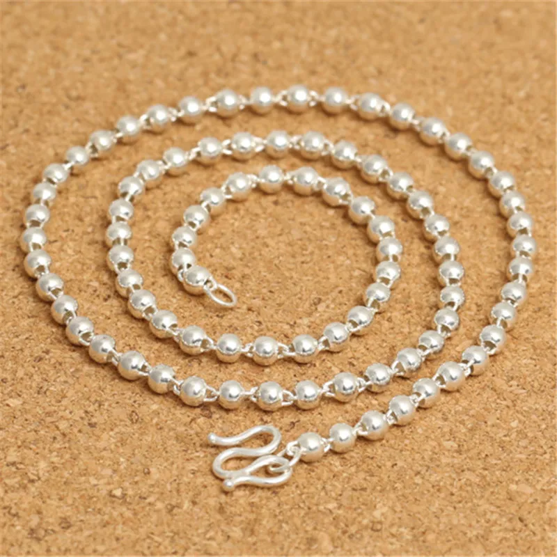 Цепочка женская из серебра 925 пробы ожерелье с шариками и застежкой м 3 мм 4 5 20